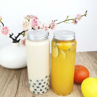 500ml 재사용 가능한 PET 병, 스크루 톱, 우유, 아이스 차, 커피를 위한 식품 등급 맑은 용기