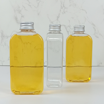 400ml 맑은 플라스틱 평면 병 수액, 우유 및 다른 음료용 나사 뚜?? 가 있는 병